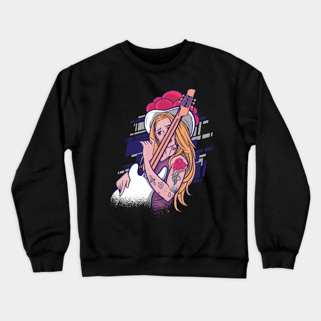 Sexy Girl Rock n Roll Crewneck Sweatshirt by Bestseller